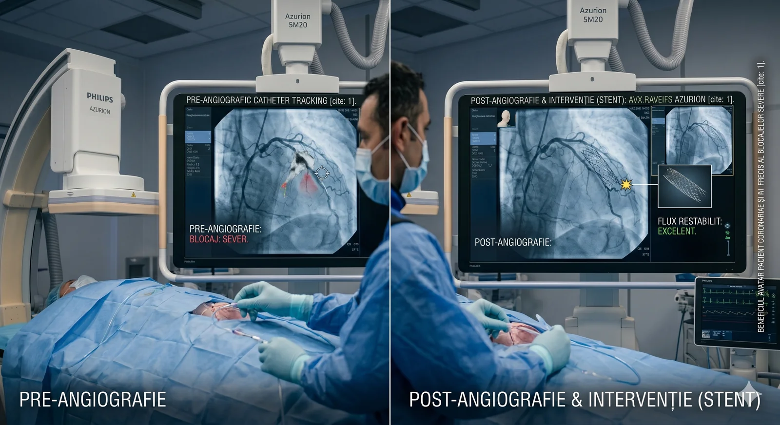 Coronarografie diagnostică la Gral Medical: vizualizarea directă a arterelor coronare pentru localizarea exactă a îngustărilor
