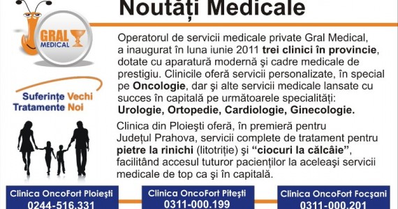 Noutati -lansare 3 clinici Gral Medical